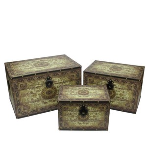 Juego de Cajas de Almacenamiento de Madera Metálicas Doradas - Organizadores Decorativos Hechos a Mano al por Mayor - Product Image 4