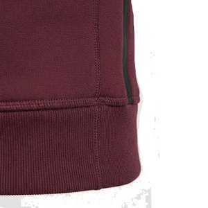 Custom Embroidery Logo <b>Burgundy</b> Color <b>Men's</b> <b>Hoodie</b> Side Zip Up Spacious Storage Pocket Skin Friendly Soft Touch Fabric <b>Hoodie</b> - Product Image 4