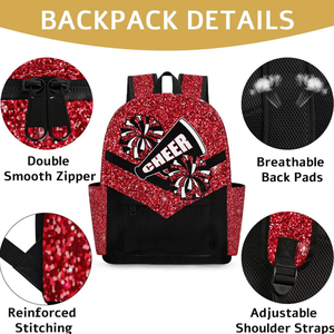 Sac à dos en polyester à paillettes personnalisé, impression et broderie du logo avant, nom, pour adolescents, enfants, pom-pom girls, équipes de danse - Product Image 6