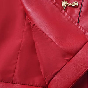 Chaqueta de cuero al por mayor para mujer, chaqueta de cuero genuino, tallas grandes, tops de cuero sintético, chaquetas ligeras y transpirables para mujer - Product Image 5
