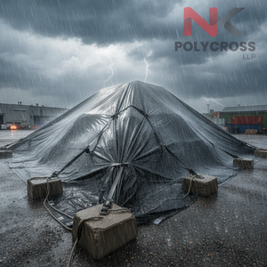 Bâche de protection extra épaisse haute densité, doublement laminée, pour sol et toit, toutes saisons, usage industriel extérieur - Product Image 4