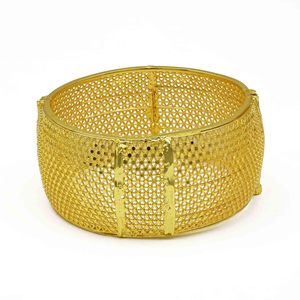 Wholesale Brass 14K18K24K Dye Gold Plated Openable Kada Bangle Fashion Bangle Oro Joyeria Dubai Style Arabic <b>Bridal</b> Kada Jewelry - Product Image 2