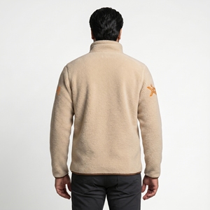 Custom <b>Men's</b> Soft Shell Sherpa Fleece <b>Half</b> <b>Zip</b> Pullover Windproof Waterproof Outdoor Thermal <b>Jacket</b> Winter Hiking Casual Wear - Product Image 4
