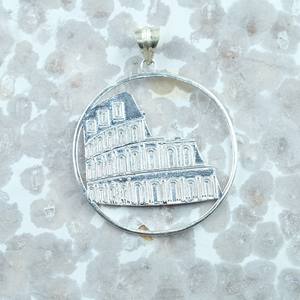 Collar con Colgante de la Torre Inclinada de Pisa en Plata 925, Marco Redondo, Joyería Arquitectónica, Amuleto Conmemorativo, Regalo - Product Image 6