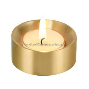 Leaf Shape Geometric Cutout Vintage Metal <b>Tealight</b> <b>Holder</b> - Modern Antique Shadow Candle Stand for Interior Decorators - Product Image 6
