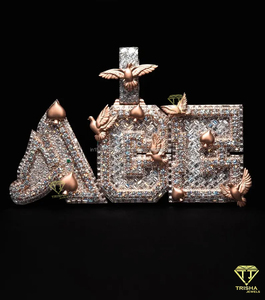 Ace Spade Pendant Iced Out Moissanite Necklace Hip Hop Baguette Stone Bling Jewelry Chain Gift - Product Image 2