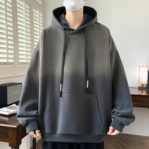 เสื้อฮู้ดดี้โอเวอร์ไซส์ผู้ชาย สีพื้น มีกระเป๋า ดีไซน์ลำลอง ใส่ได้ในฤดูใบไม้ร่วง ผลิตจากผ้าฝ้าย 100% ผ้าเฟรนช์เทอร์รี่ ทรงพอดีตัว - Product Image 3