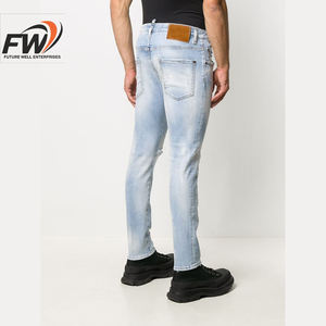 Jeans de Mezclilla Ligeros de Secado Rápido con Patrón 3D para Hombre, Elásticos de Algodón y Spandex, Estilo Boyfriend, Cintura Media, Elegantes, Cómodos y Duraderos - Product Image 4