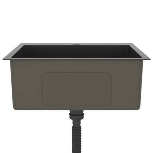 Lavello da cucina in acciaio inossidabile nero fatto a mano - Product Image 4