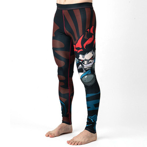 Pantalon de sport de compression sublimé OEM de qualité supérieure, prix de gros RTS, leggings MMA pour hommes, polyester et coton, séchage rapide, respirant - Product Image 2