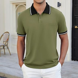 Mens Casual Short Sleeve Polo <b>Shirts</b> Classic Button Summer <b>Collared</b> Golf Top <b>T</b> <b>Shirt</b> with Pocket Comfortable Cotton Lightweight - Product Image 2