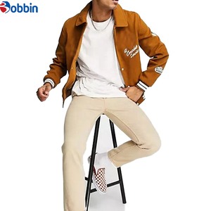 2025 Custom Logo Men's College Baseball <b>Jacket</b> Casual <b>Sheep</b> Leather Winter <b>Jacket</b> Style Turn-down Collar Regular Fit Autumn Wear - Product Image 4