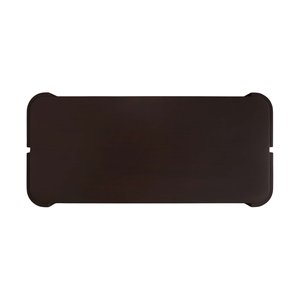 Modern Teak Coffee <b>Table</b> Contemporary Design with Carved Legs Rectangular Dark <b>Brown</b> Center <b>Table</b> Open Storage Shelf - Product Image 3