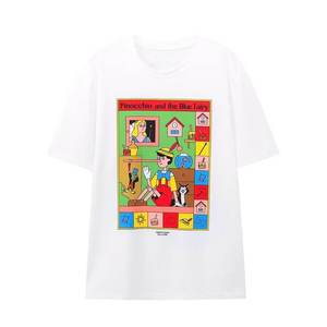 T-shirt décontracté à manches courtes pour femme The Blue Fairy, 100 % coton, col rond, coupe ample, imprimé motif, tissu jersey - Product Image 1