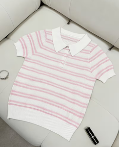 Women's Solid Knitted for Shirt Short Sleeve Casual Polyester/Cotton Quick Dry Breathable Regular Length - Product Image 2