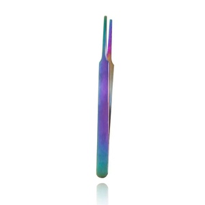 Pinzas de Precisión para Pestañas de Acero Inoxidable con Punta Dentada, Recubrimiento Morado, 10 mm de Longitud, Ecológicas, Profesionales, para Pestañas Postizas - Product Image 3