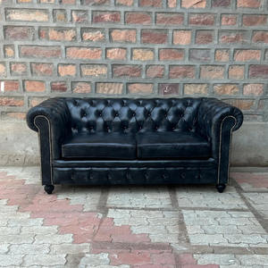 Elegant Black Leather Corner <b>Sofa</b> Modern L Shape Design Button Tufted Back Rolled Arms Eco Friendly Living Room <b>Wood</b> <b>Frame</b> - Product Image 1