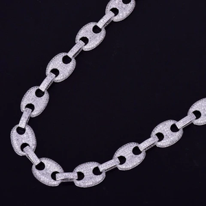 Collar Cubano ZAWO de 20MM, Plata de Ley 925, Chapado en Platino, Cadena con Diamantes Moissanite, Joyería Hip Hop para Hombre, Regalo de Boda - Product Image 4