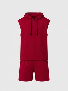 Ensemble de vêtements décontractés coordonnés, sweat-shirt et short, coupe ample, pour les activités quotidiennes décontractées - Product Image 3
