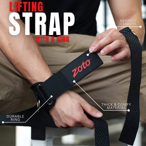 Non-Slip Silicone Grip Weightlifting Straps Private Label D <b>Ring</b> Buckle Gym Wrist Support Straps Bulk Supplier - Product Image 4
