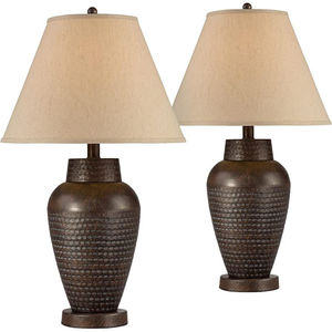 Hammered Metal Table <b>Lamp</b> With White <b>Shade</b> Table <b>Lamps</b> Perfect For Home Living Room And Bedroom Decoration In Affordable Price - Product Image 2
