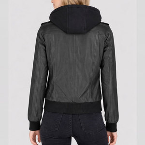 Outdoor Women Custom Leather Jackets Wholesale Zipper Motorcycle Cropped Leather Jackets In Premium Quality - Product Image 2