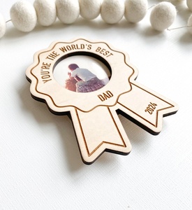 Imán de marco de fotos personalizado imán de marco de madera personalizado para papá regalo del Día del Padre imán de nevera - Product Image 1