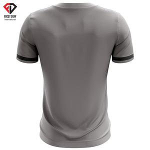Chemise à manches courtes pour homme, motif floral gris, tissu en toile à séchage rapide, 100% polyester, respirant, logo sur le devant, vêtement décontracté - Product Image 2
