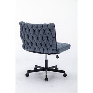 Modern Armless <b>Desk</b> Chair with Criss Cross Leg Wide Seat Home Office Work Meditation Wheels Included for Office Environment - Product Image 4