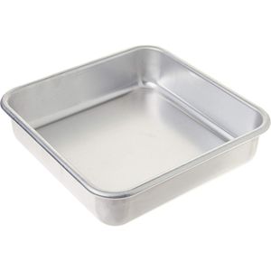 Teglia Quadrata Commerciale in Alluminio Naturals 20x20 cm, Vassoio da Forno Argento 8x8 Pollici - Product Image 1