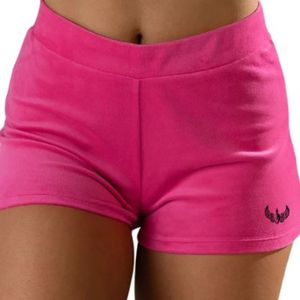 กางเกงขาสั้นออกกำลังกายสีชมพูสดสำหรับผู้หญิง เอวสูง ยืดหยุ่น นุ่มสบาย เหมาะสำหรับออกกำลังกาย ฟิตเนส ฝึกซ้อม ชุดลำลองสำหรับฤดูร้อน สวมใส่สบาย - Product Image 3