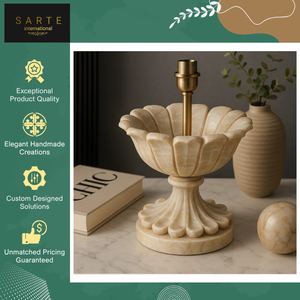 New Arrival Top Quality Heavy-Duty Natural Stone Industrial Modern Luxury Decor Artisan-Carved Eco-Friendly LED Marble <b>Lamp</b> Base - Product Image 3