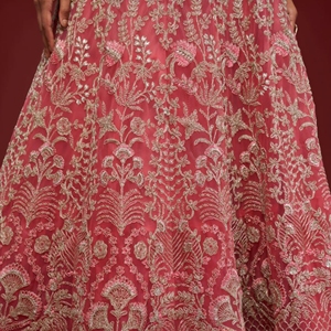 Soft Net Semi Stitched <b>Lehenga</b> Choli Zari Badla Embroidery Wedding Party Wear Designer Outfit For Wedding Festive Wear - Product Image 4