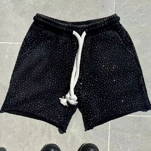 Pantalones Cortos de Mezclilla Cargo para Hombre, Estilo Vintage, Lavado Desgastado, Cintura Media, Bordados con Pedrería, Personalizados OEM - Product Image 4