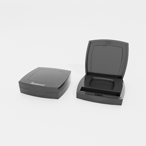 3G Square Contour Palette Glossy Black Single-Color <b>Powder</b> <b>Compact</b> With Brush Compartment Cosmetic Packaging Wholesale Quality - Product Image 1
