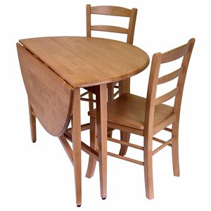 Hannah 3 pezzi Set da pranzo tavolo a goccia con 2 sedie a scala per la perfetta esperienza culinaria! - Product Image 2