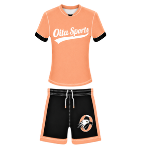 Peach Orange Football Jersey <b>Shorts</b> Set Lightweight Athletic Team Uniform Training Wear Performance Clothing - Product Image 1