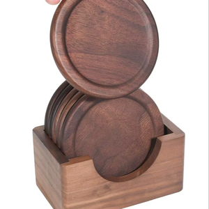 Handcrafted Eco-Friendly Durable Coasters Set Elegant Wood Drink Mats Classic Style | Home Office <b>Table</b> Decor from India. - Product Image 1
