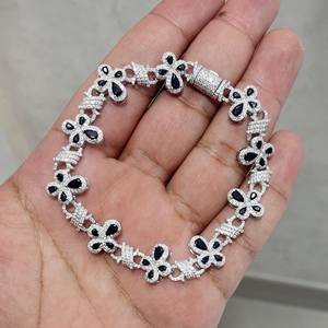 Pulsera de Moissanita con Cruz, Plata de Ley, Chapado en Oro de 18K, Estilo Iced VVS, Hip Hop, Moderna, Unisex, de Alta Gama - Product Image 1