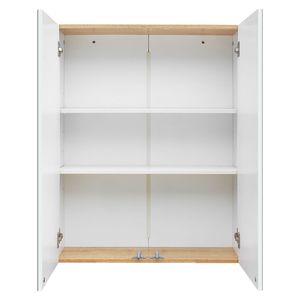 Mobile da Bagno a Parete con Doppia Anta a Specchio in MDF Bianco Verniciato Serie RT, Design Moderno - Product Image 5