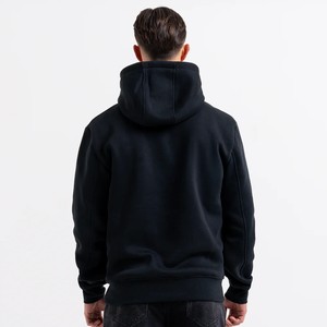 Men's Black Hooded Sweatshirt Regular Fit Fleece Casual Solid Color Pocket Long Sleeve Autumn Wear 2027 - Product Image 2