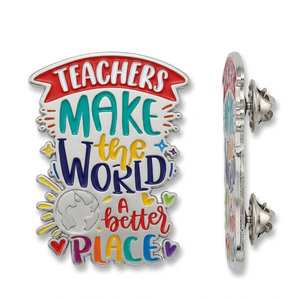 Custom Metal Enamel Pin with Die Cutting Printing Modern Design for <b>Teacher</b> Appreciation <b>Gifts</b>-School Season & <b>Teacher</b> Day - Product Image 2