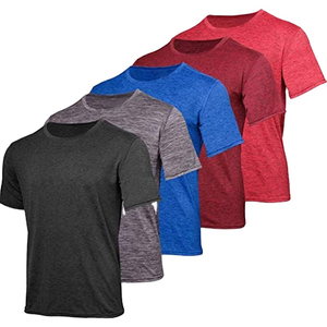 Camiseta Deportiva de Cuello Redondo para Hombre, Transpirable, de Secado Rápido, Manga Corta, Lisa, al por Mayor, OEM ODM - Product Image 5