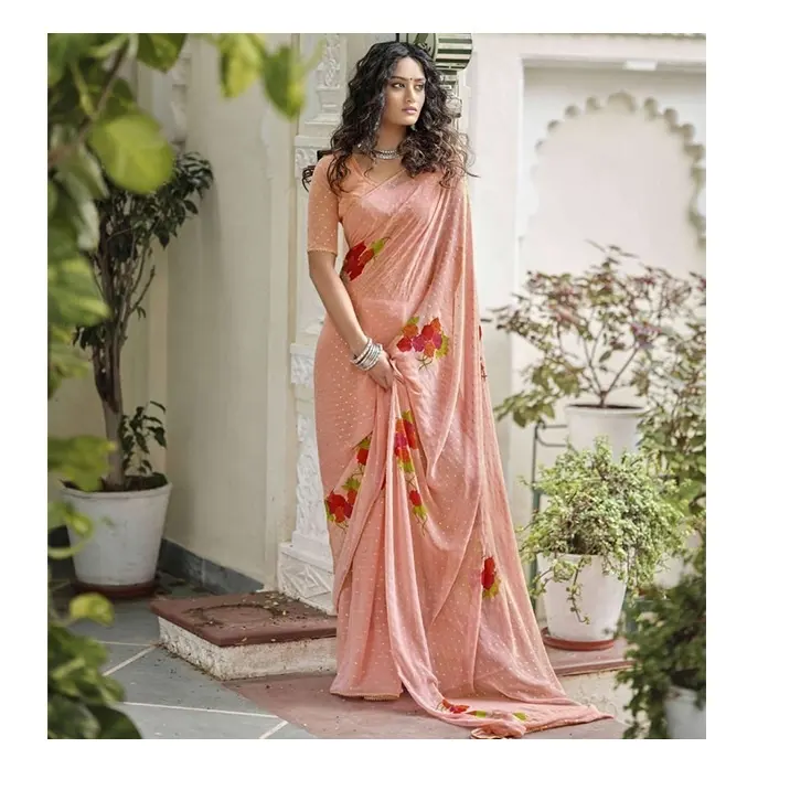 Saree de designer paquistanês, elegante, importado, para festa de casamento, coleção de roupas elegantes