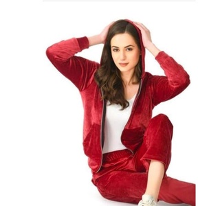 Ensemble de survêtement unisexe en velours uni, coupe-vent, avec logo personnalisé OEM, grande taille, respirant, deux pièces, pour l'hiver - Product Image 3