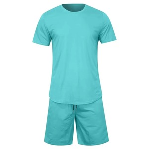 Ensemble de 2 pièces pour homme, style streetwear urbain d'été, style minimaliste, ensemble court léger et respirant, vêtements décontractés - Product Image 2