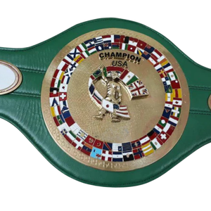 Ceinture de champion de lutte américaine verte avec drapeaux, design personnalisé, ceinture de champion plaquée or, qualité supérieure - Product Image 2