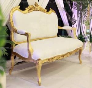 โซฟาเจ้าบ่าวเจ้าสาวแบบดั้งเดิมแกะสลักอย่างหรูหราสองที่นั่ง โซฟาเจ้าบ่าวเจ้าสาวแบบดั้งเดิมแกะสลักคุณภาพพรีเมียมสองที่นั่ง - Product Image 4