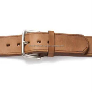 Ceinture en cuir pu épais à une seule couche, décontractée, en brun clair avec boucle en laiton plaqué argent, toutes les tailles disponibles - Product Image 3