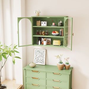 27.56 \ "moderno armadietto a parete in vetro a due porte con motivo intrecciato a tre livelli per ingresso sala da pranzo armadio a muro - Product Image 2